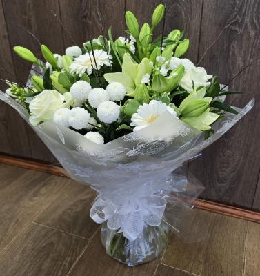 White Winter Aqua Bouquet