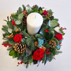 Christmas wreath Candle Ring